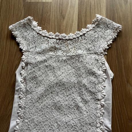 Svetle ruzovo bezove tricko cipkovane express, xs