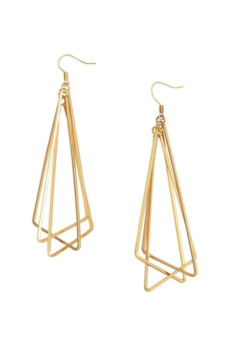 Bižu zlaté statement náušnice, h&m