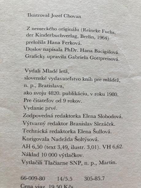 Lišiakove šibalstvá franz fühmann (1980), 