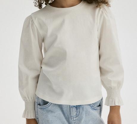 Bavlnená blúzka s pufovanými rukávmi, reserved,98