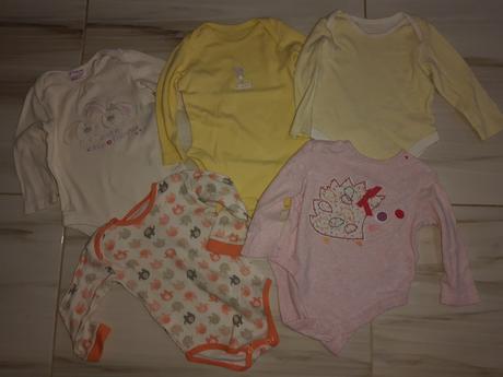 5 x detské body s dlhým rukávom 80 body dlhý rukáv, 68–80