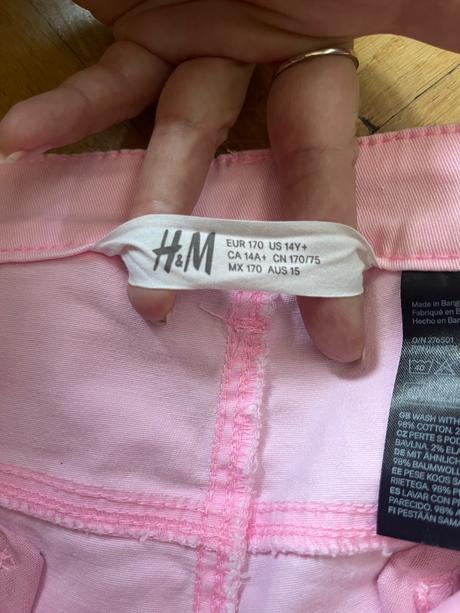 Ružové krátke nohavice, h&m,170