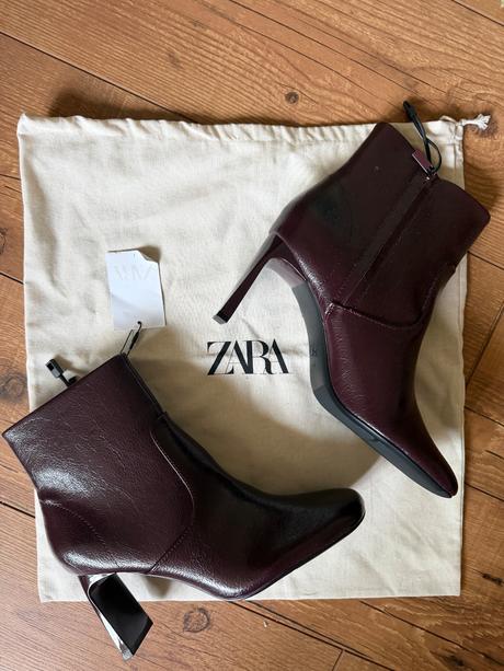 Zara ..bordovo hnede kotnicky ..velkost 40, zara,40