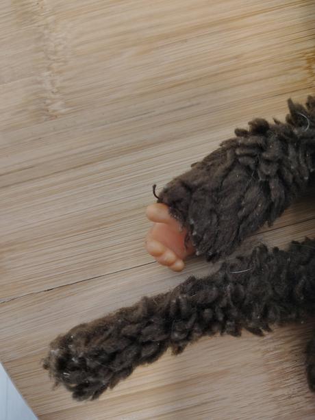 Retro mončičák, monchhichi, cca 19 cm,