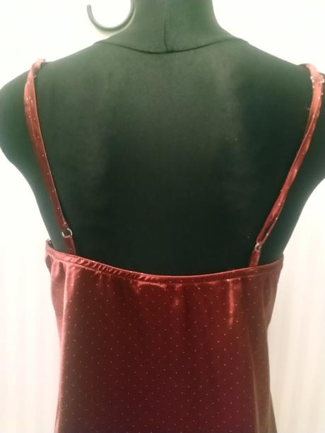 Bordovo hnedá nočná košeľa na ramienka, skir, s, s