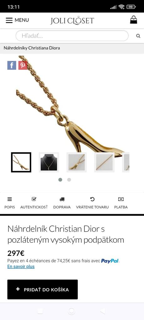 Christian dior retiazka pc 300eur, dior