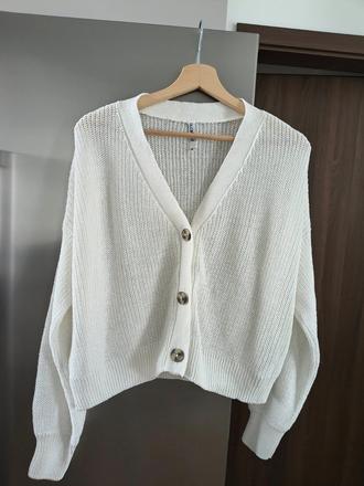 Page one kvalitný voľný biely sveter l-xl, xl