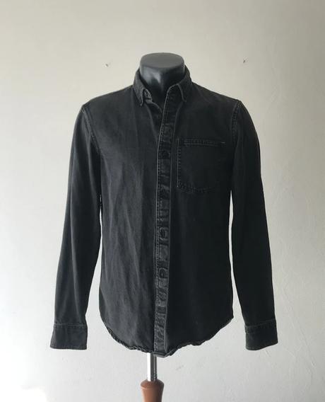 Chlapčenská čierna džínsová košeľa, pull&bear,xs