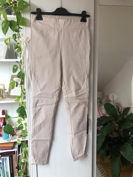 Béžové pásikavé nohavice/ pruhované nohavice, zara,38