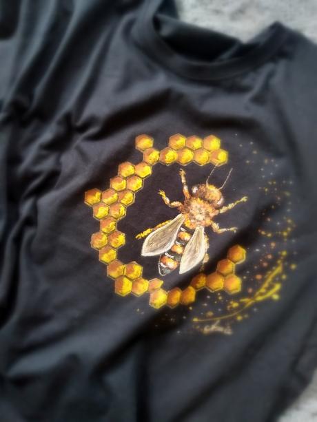 Maľované tričko včela, l - xxxl