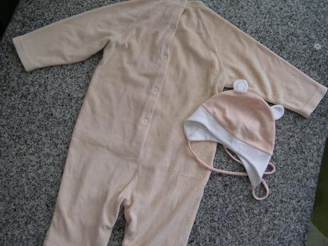 zamatovy setik a ciapka macka s uskami , mamas & papas,86