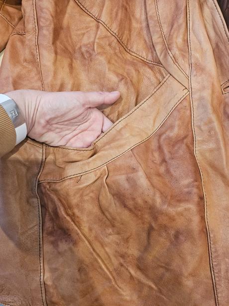 Vintage oversize pravá kožená bunda italy, xxl