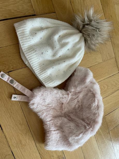 Zimne ciapky, vel. 110/128, ruzova a biela, 110