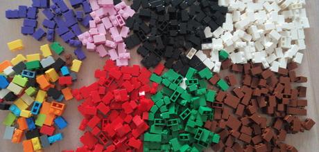 30ks 1x2 stavebné kocky, 