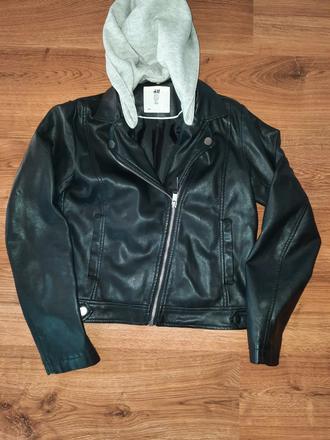 Bunda koženkova v.140/146,zn.h&m, h&m,140