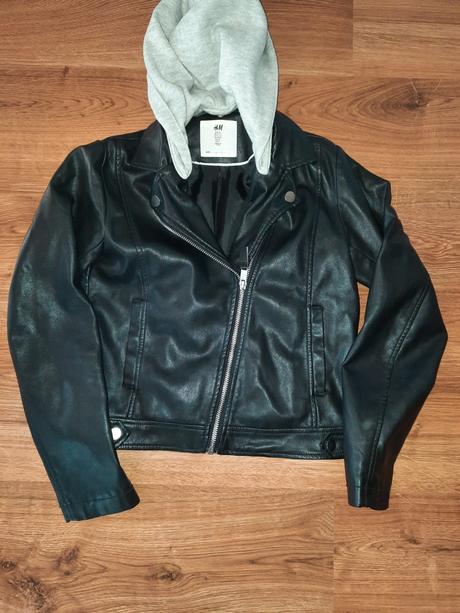 Bunda koženkova v.140/146,zn.h&m, h&m,140