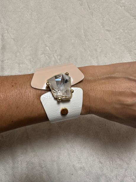 Kožený náramok bielo-ružový cango & rinaldi, 