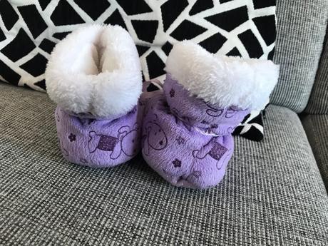 Zateplené papučky/topánočky, 0-3 mes, 17