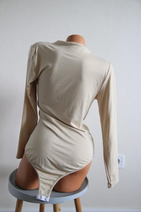 Béžovo krémový zberaný body top, l, l