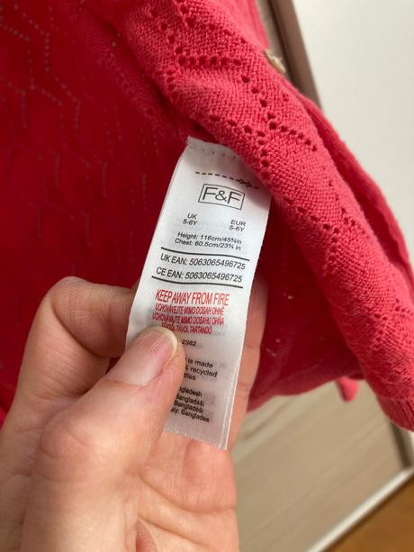 Letný dierkovany kardigan/sveter, f&f,110