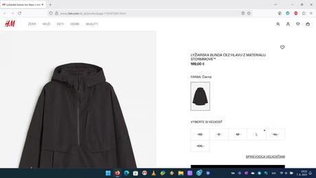 Lyžiarska bunda hm, zimná bunda hm, h&m,l