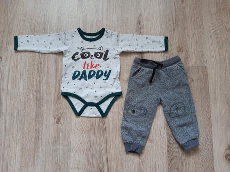 Chlapčenská súpravička (tepláky + body), pepco,80