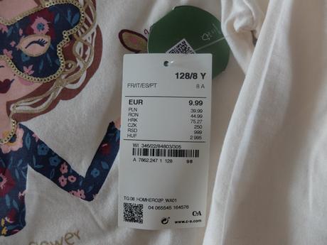 Tričko 128 +škraboška, c&a,128