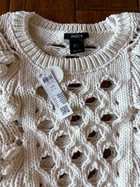Upletovy dierkovany pulover, lindex,l