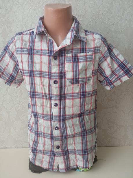 Chlapčenská kockovaná košeľa f&f (7-8 r.), f&f,128