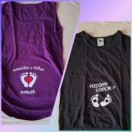 Tehotenské tričká 2x, m