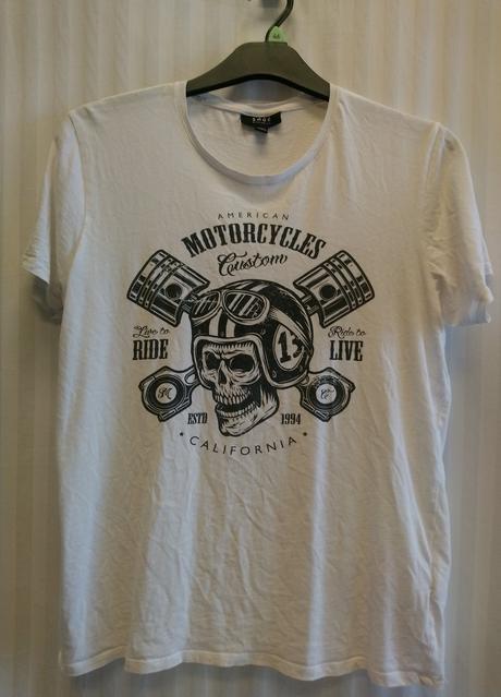 Pánske biele tričko s motívom, smog, m, m