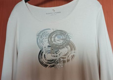 Smotanový pulóver s  kamienkovou aplikáciou, gerry weber,44