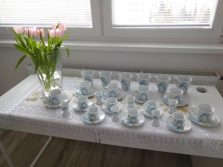 Porcelánová sada na čajík+kapučíno+kávičku-nová, 
