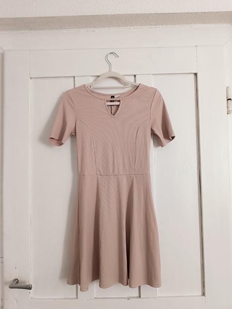Slabo-ružové/hnedé krátke šaty, h&m,36