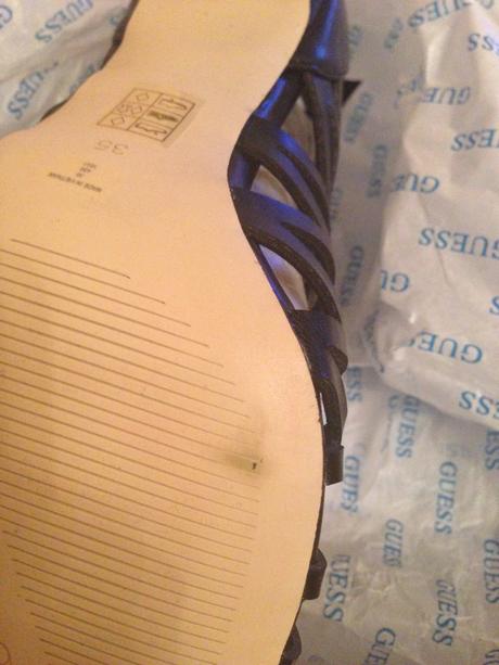 Guess sandále black vel.36 pc 188 eur, guess,36