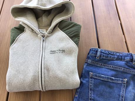 Plyšová mikinobunda s kontrastnymi rukávmi, zara,164