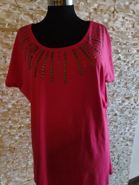 Trendy ruzové elastické tricko uk24/52, new look,52