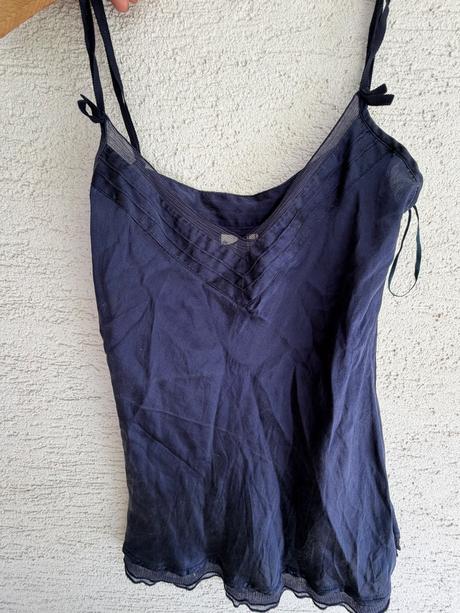 Mango silk hodvab tmavomodre tielko pravy hodv, mango,m