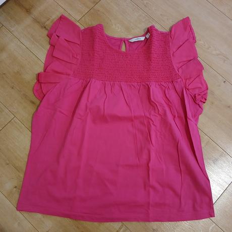 3x tričká s volánovým rukávom, tchibo,46