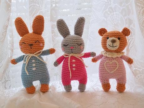 Macko a zajačik v pyžamku 15- 17 cm, 