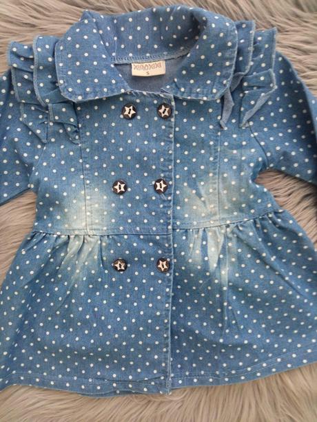 Dievčenské bodkované tenké džínsové šaty (80), 80