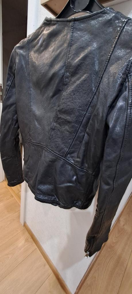 Pravá koža bunda motorkárska, s