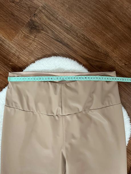 Hnedé koženkové nohavice, l