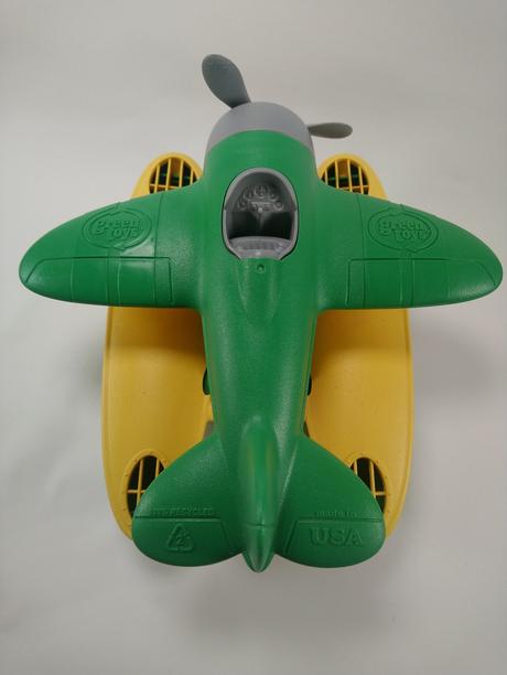 Zeleno žltý hydroplán, green toys, 24 cm, 