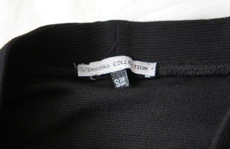 Elegantná čierna peplum sukňa puzdrový stri, bershka,s