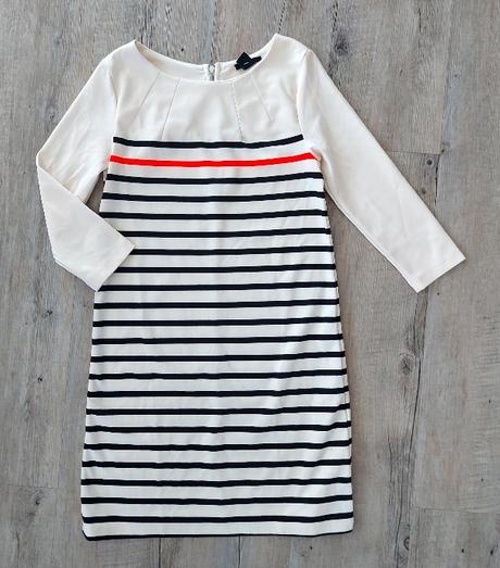 Smotanové pásikavé šaty, h&m,xs
