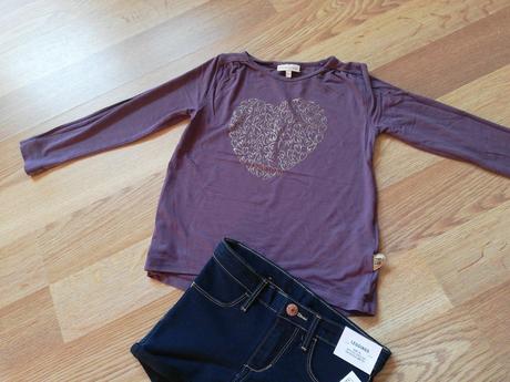 Fialové falkirk tričko so srdiečkami 110 a 128, pompdelux,110