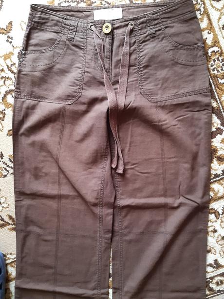 Hnedé ľanové nohavice, cherokee,36