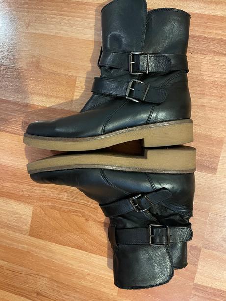 Celokožené clenkové čižmy zateplené s kožušinkou, 40