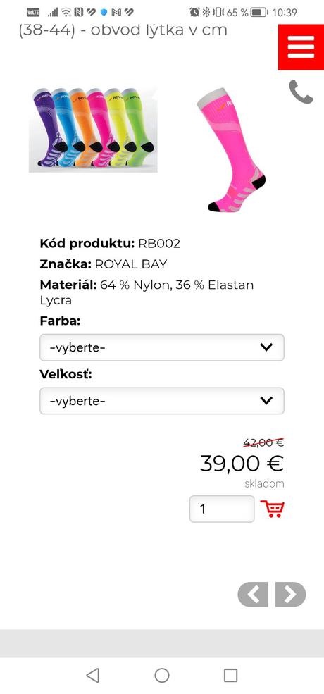 Kompresne bežecké podkolienky 36-38, 36